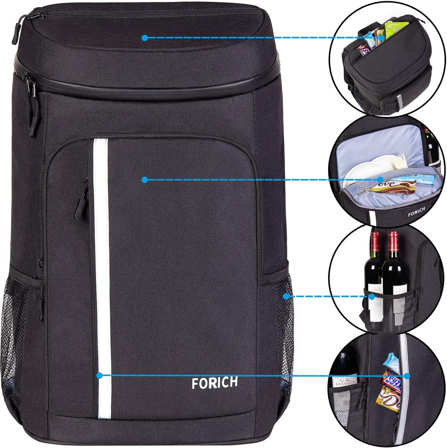 "Leakproof Insulated Beach Cooler Backpack - Keep Your Drinks Cold on the Go!"