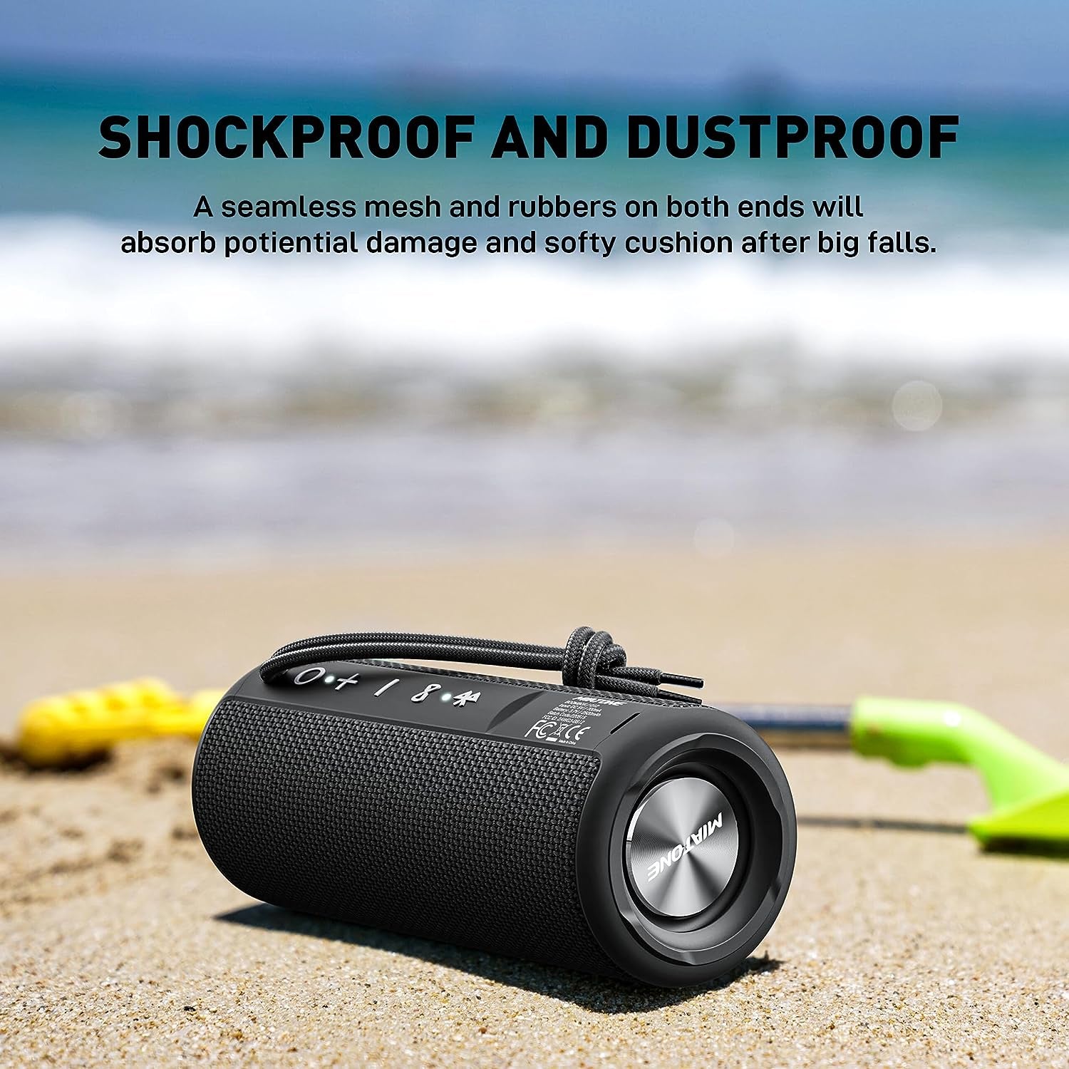 Ultimate Outdoor Companion: Black Waterproof Portable Bluetooth Speaker