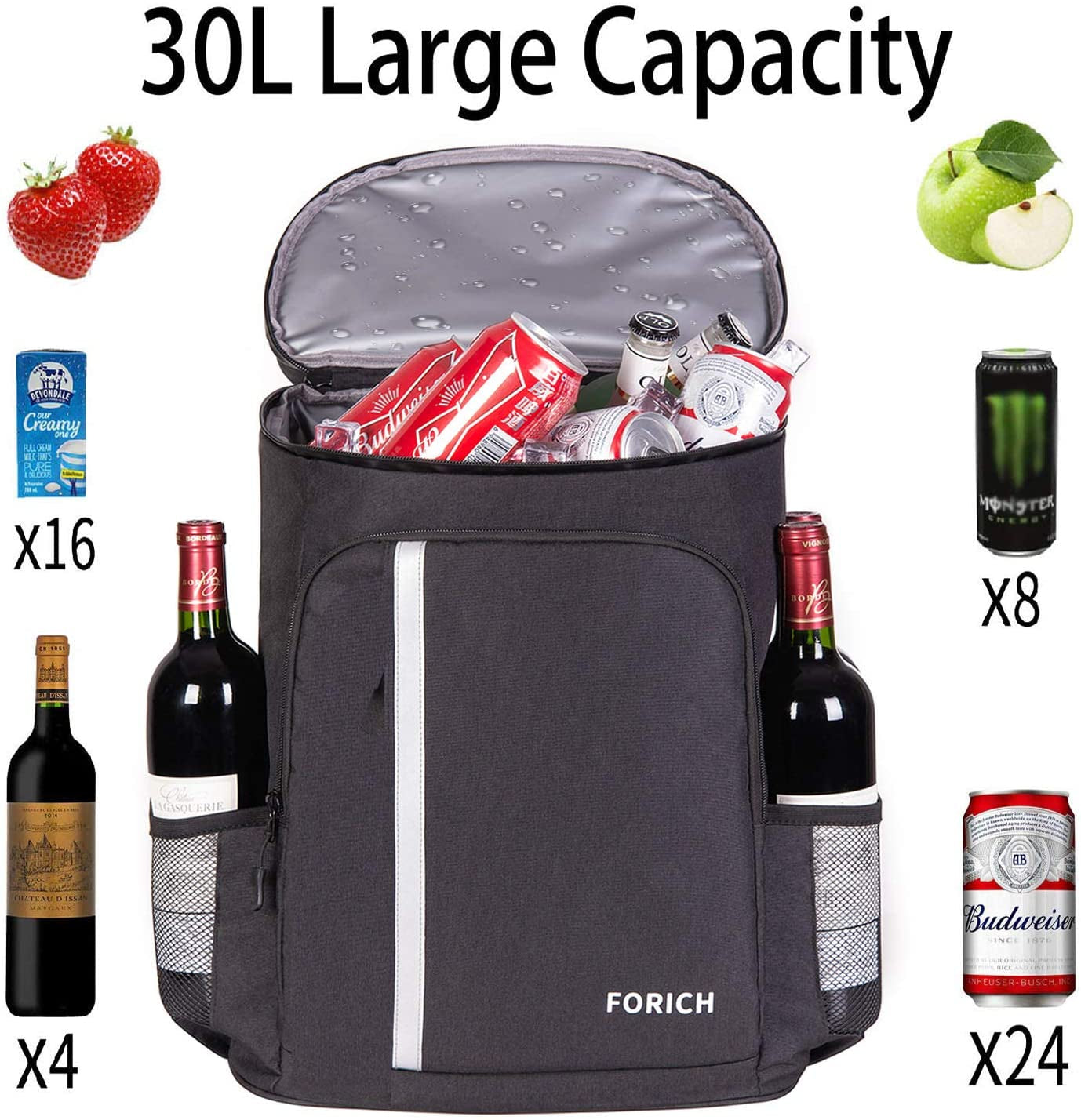 "Leakproof Insulated Beach Cooler Backpack - Keep Your Drinks Cold on the Go!"