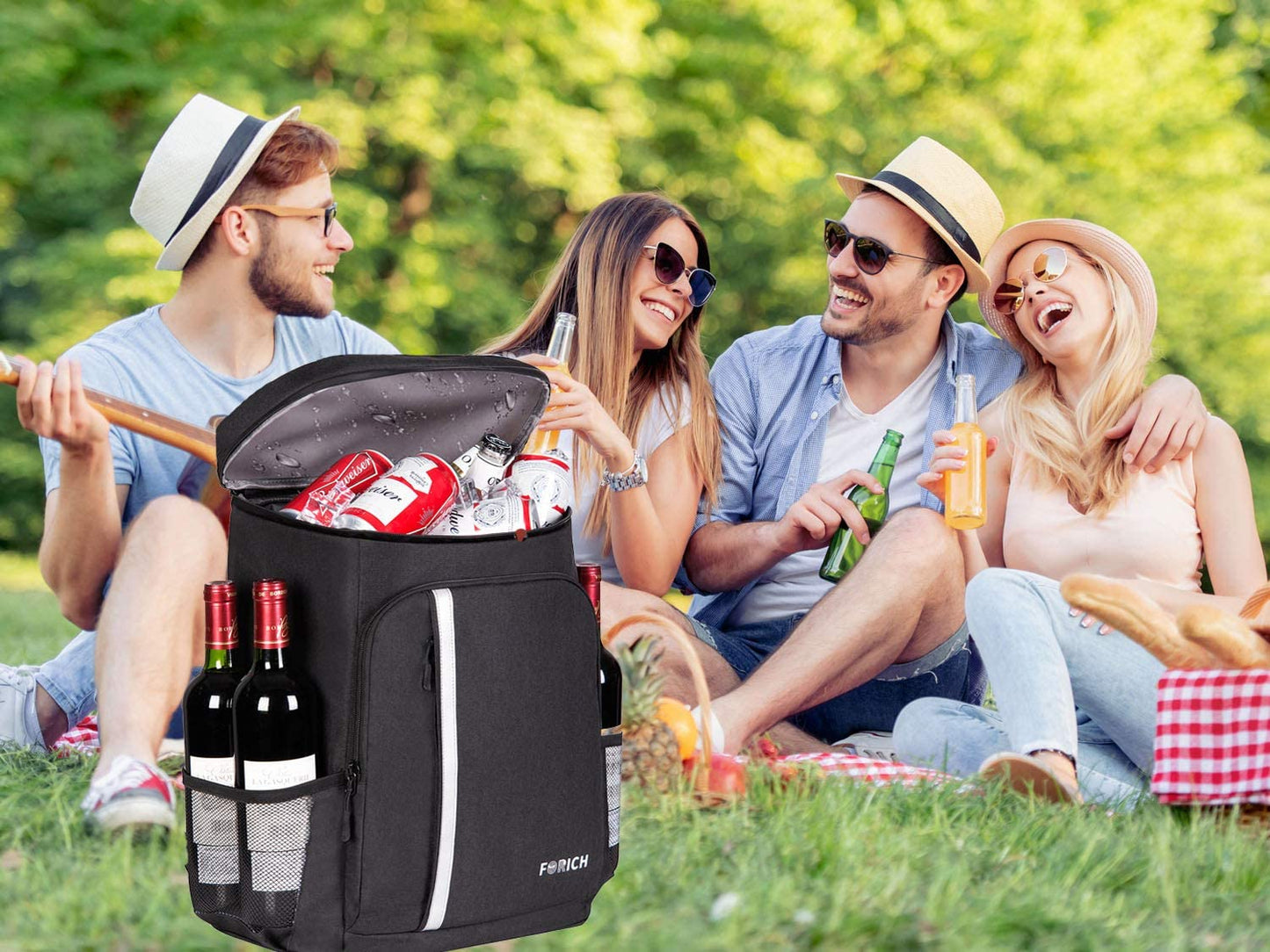 "Leakproof Insulated Beach Cooler Backpack - Keep Your Drinks Cold on the Go!"