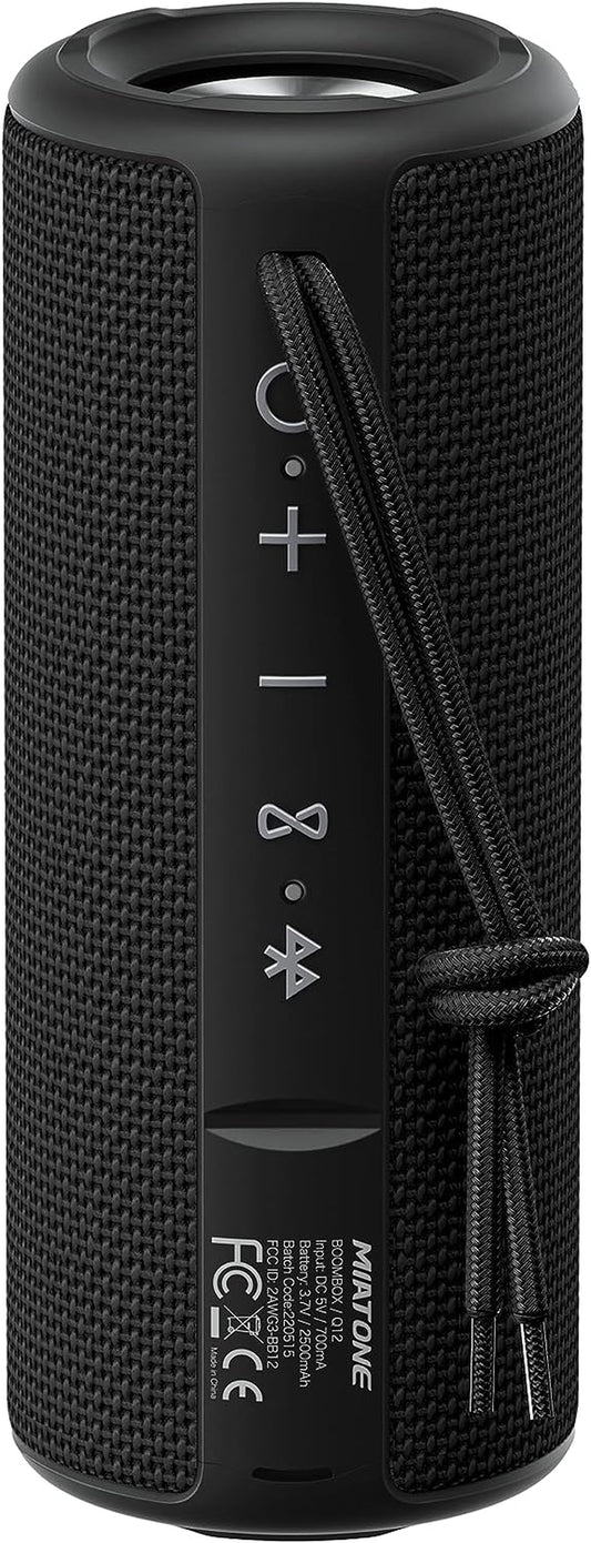 Ultimate Outdoor Companion: Black Waterproof Portable Bluetooth Speaker