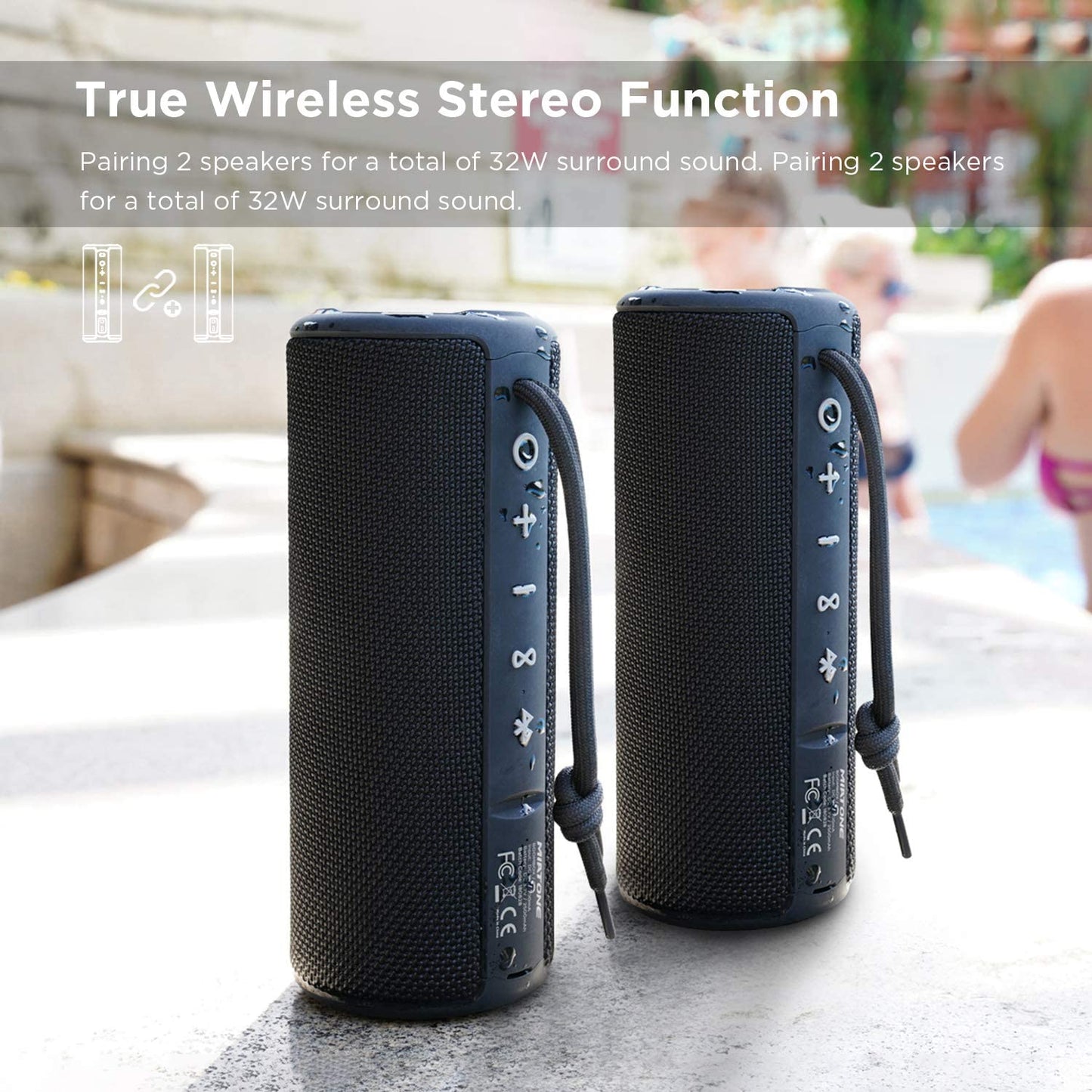 Ultimate Outdoor Companion: Black Waterproof Portable Bluetooth Speaker